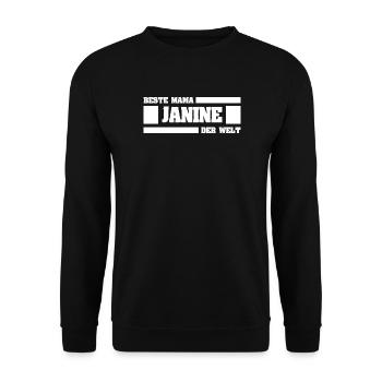 Mother Janine - Unisex Sweatshirt - black - Front - Alina (178cm) & Michal (187cm)