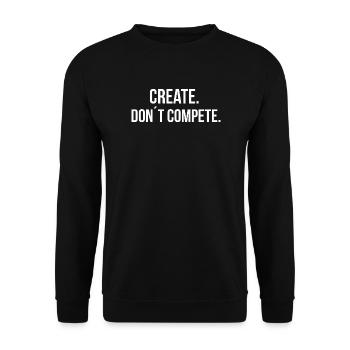CREATE. DON ́T COMPETE. | Greyline Official - Unisex Sweatshirt - black - Front - Alina (178cm) & Michal (187cm)