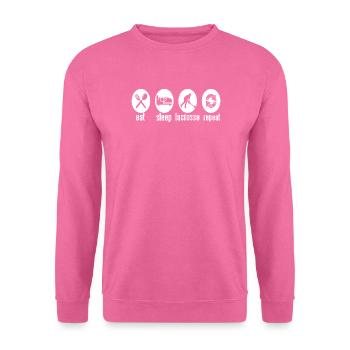 Eat Sleep Lacrosse Repeat Routine Sports Life - Unisex Sweatshirt - pink - Front