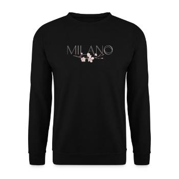 MILANO – Blossom Chic - Unisex Pullover - Schwarz - Vorne - Alina (178cm) & Michal (187cm)