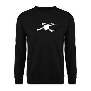 Lustiger Drohnenpilot Cartoon Hobbypilot - Unisex Pullover - Schwarz - Vorne - Alina (178cm) & Michal (187cm)