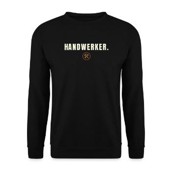 HANDWERKER. Minimalist Job Success Edition - Unisex Pullover - Schwarz - Vorne - Alina (178cm) & Michal (187cm)