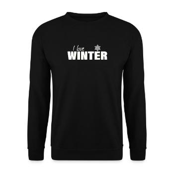 I LOVE WINTER - Unisex Pullover - Schwarz - Vorne - Alina (178cm) & Michal (187cm)