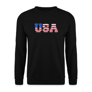 USA Lettreries America Fan Drapeau américain - Sweat-shirt Unisexe - noir - Devant - Alina (178cm) & Michal (187cm)