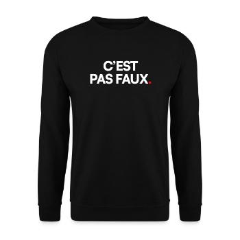 ES IST NICHT FALSCH | Minimaler Humorausdruck - Unisex Pullover - Schwarz - Vorne - Alina (178cm) & Michal (187cm)