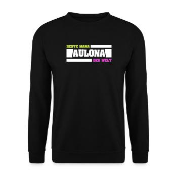 Beste Mama Alona der Welt - Unisex Pullover - Schwarz - Vorne - Alina (178cm) & Michal (187cm)