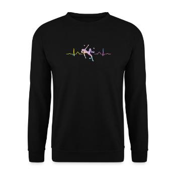 Boulderer heartbeat Bouldering Bouldering - Unisex Sweatshirt - black - Front - Alina (178cm) & Michal (187cm)