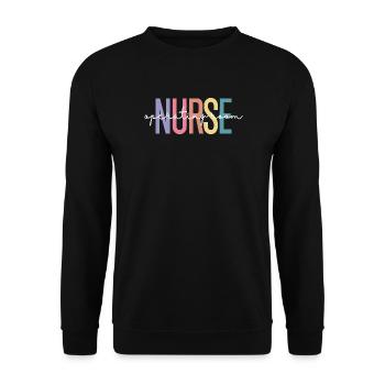 Nurse OR Gradient Letter Design - Unisex Pullover - Schwarz - Vorne - Alina (178cm) & Michal (187cm)