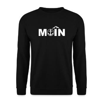 Moin von der Küste - Unisex Pullover - Schwarz - Vorne - Alina (178cm) & Michal (187cm)
