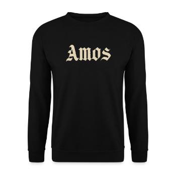 Lettrage gothique d’Amos - Sweat-shirt Unisexe - noir - Devant - Alina (178cm) & Michal (187cm)