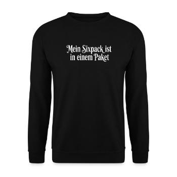 Mein Sixpack im Paket Lustig - Unisex Sweatshirt - black - Front - Alina (178cm) & Michal (187cm)