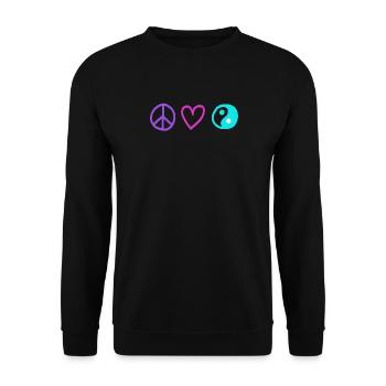 Peace love harmony - Unisex Pullover - Schwarz - Vorne - Alina (178cm) & Michal (187cm)