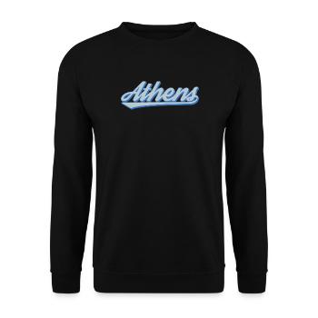 Athens Script Retro - Unisex Pullover - Schwarz - Vorne - Alina (178cm) & Michal (187cm)