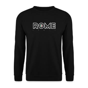 Rom O Emblem Italienische Flagge - Unisex Pullover - Schwarz - Vorne - Alina (178cm) & Michal (187cm)