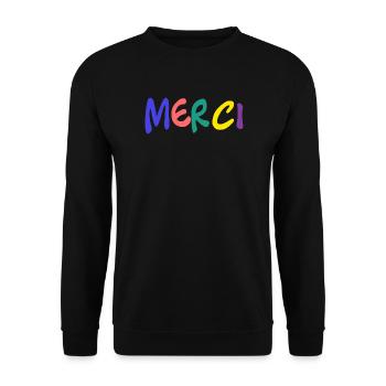 MERCI. MAÎTRESSE. MAÎTRE. MERCI MAÎTRESSE - Sweat-shirt Unisexe - noir - Devant - Alina (178cm) & Michal (187cm)