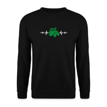 Traktor Herzschlag Bauer - Unisex Pullover - Schwarz - Vorne - Alina (178cm) & Michal (187cm)