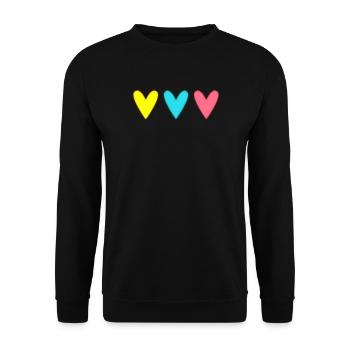 HERZ. VIELEN DANK. GELIEBTE. MEISTER. DANKE HERRIN. - Unisex Pullover - Schwarz - Vorne - Alina (178cm) & Michal (187cm)