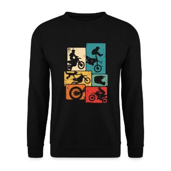 Dirt Bike Motocross Retro Enduro Supermoto - Sweat-shirt Unisexe - noir - Devant - Alina (178cm) & Michal (187cm)