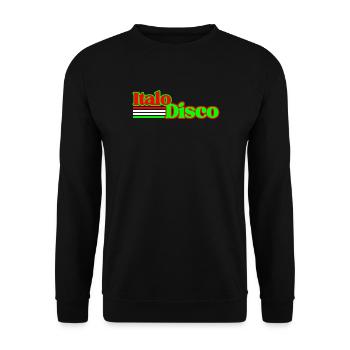 Italo Disco Vintage - Unisex Pullover - Schwarz - Vorne - Alina (178cm) & Michal (187cm)