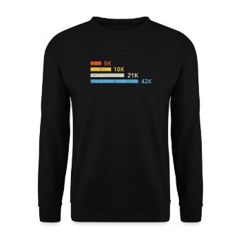 Distances de course II - 5 km 10 km 21 km 42 km marathonien - Sweat-shirt Unisexe - noir - Devant - Alina (178cm) & Michal (187cm)