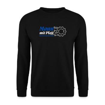 Mann mit Plan - Konstruktör, Konstrukteur - Unisex Pullover - Schwarz - Vorne - Alina (178cm) & Michal (187cm)