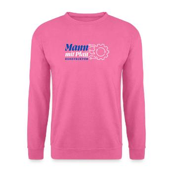 Mann mit Plan - Konstruktör, Konstrukteur - Unisex Pullover - Pink - Vorne