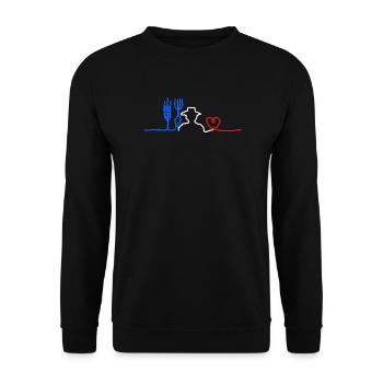 Peasant's 🇫🇷 Heart - Unisex Sweatshirt - black - Front - Alina (178cm) & Michal (187cm)
