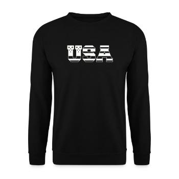 USA Bloc Police Rétro Patriotique - Sweat-shirt Unisexe - noir - Devant - Alina (178cm) & Michal (187cm)