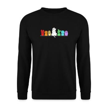 Pflanze Kaktus Kakteen - Unisex Pullover - Schwarz - Vorne - Alina (178cm) & Michal (187cm)