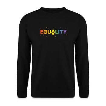 Equality – Buntes Statement für Vielfalt & Respekt - Unisex Pullover - Schwarz - Vorne - Alina (178cm) & Michal (187cm)