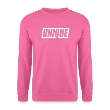 Unique Einzigartig Unikat Selbstwert Einzig Artig - Unisex Pullover - Pink - Vorne