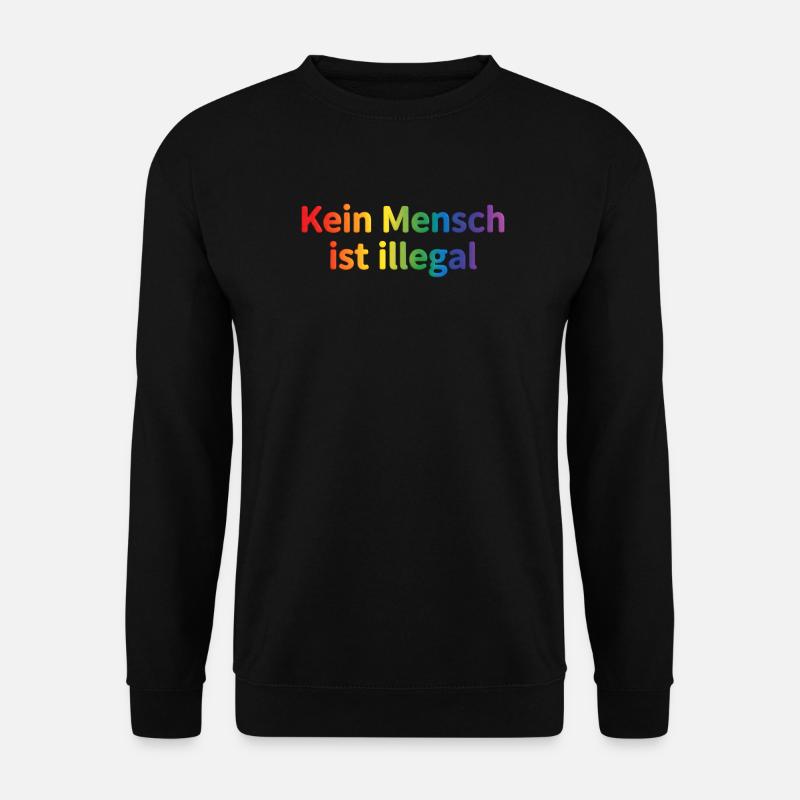 No One Is Illegal Rainbow - Unisex Sweatshirt - black