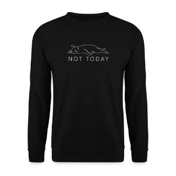 Katzen Spruch Not Today Büro Cat Homeoffice Katze - Unisex Pullover - Schwarz - Vorne - Alina (178cm) & Michal (187cm)