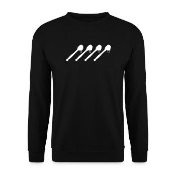 Dessin à la cuillère à miel - Sweat-shirt Unisexe - noir - Devant - Alina (178cm) & Michal (187cm)