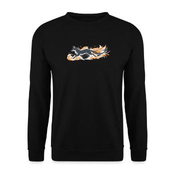 Flaming fox in fire flight - Unisex Sweatshirt - black - Front - Alina (178cm) & Michal (187cm)