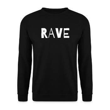 Rave typographic music design - Unisex Sweatshirt - black - Front - Alina (178cm) & Michal (187cm)