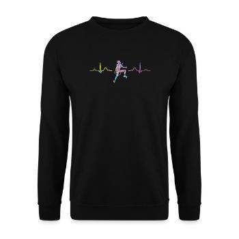 Boulderer heartbeat Bouldering Bouldering - Unisex Sweatshirt - black - Front - Alina (178cm) & Michal (187cm)