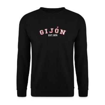 Gijón Est. 1976 - Unisex Sweatshirt - black - Front - Alina (178cm) & Michal (187cm)
