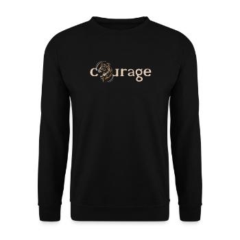 Courage Courage Lion Motivation Force Strength Logo - Unisex Sweatshirt - black - Front - Alina (178cm) & Michal (187cm)
