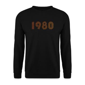1980s Fingerprint Pattern - Unisex Sweatshirt - black - Front - Alina (178cm) & Michal (187cm)