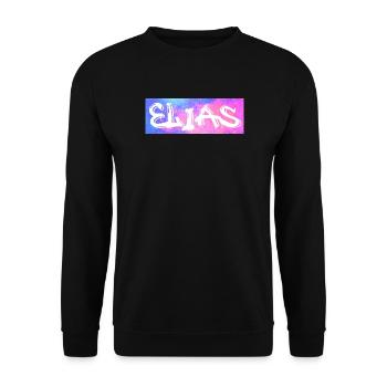 Elias Name Geschenk Geschenkidee Galaxie - Unisex Pullover - Schwarz - Vorne - Alina (178cm) & Michal (187cm)