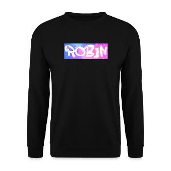 Robin Nom cadeau idée de cadeau galaxie - Sweat-shirt Unisexe - noir - Devant - Alina (178cm) & Michal (187cm)