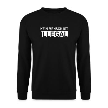 Kein Mensch ist Illegal - Unisex Pullover - Schwarz - Vorne - Alina (178cm) & Michal (187cm)