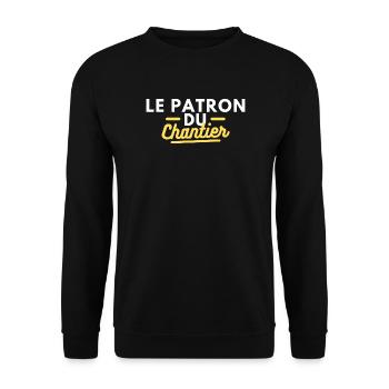 Le patron du chantier - Sweat-shirt Unisexe - noir - Devant - Alina (178cm) & Michal (187cm)