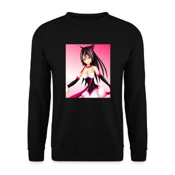Japan Anime Drawing - Unisex Sweatshirt - black - Front - Alina (178cm) & Michal (187cm)