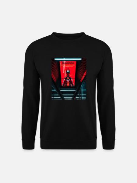 Futuristic cyborg in subway station - Unisex Sweatshirt - black
