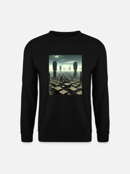 Science Fiction Stadt Zukunft - Unisex Pullover - Schwarz