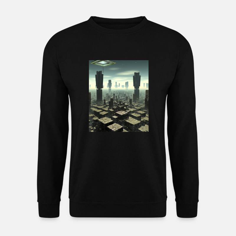 Science Fiction Stadt Zukunft - Unisex Pullover - Schwarz