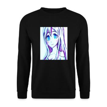 Japan Anime Drawing - Unisex Sweatshirt - black - Front - Alina (178cm) & Michal (187cm)