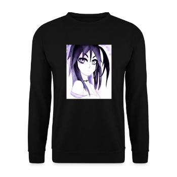 Japan Anime Drawing - Unisex Sweatshirt - black - Front - Alina (178cm) & Michal (187cm)